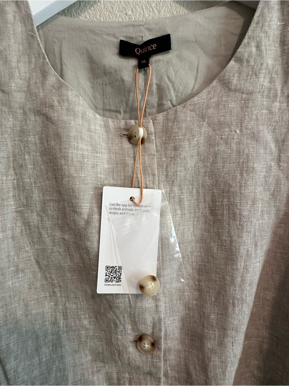 ☀️ New! QUINCE 100% European Linen Longline Vest in Flax - Picture 7 of 16